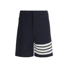 Men's Blue Viscose Bermuda Shorts