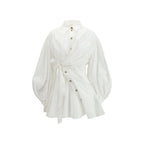 White Cotton Casual Dress
