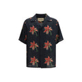 Men's Black Linen Pattern Shirt