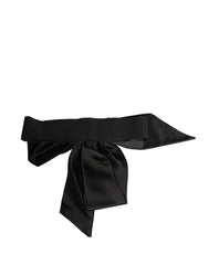 Black Silk Satin Sash Wide Waist Women Belt Cotton Acetate