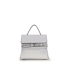 Women's Tie Me Top Handle Bag White Calf Leather Bos