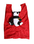 Men's Panda-Embellished Polyester Tote Red Zamak Steel