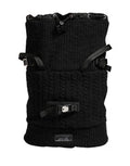 Men's Tricot Wool-Blend Backpack Black Nylon Acrylic Virgin