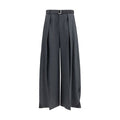 Women's Gray Polyester Casual Pants