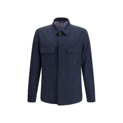 Men's Blue Wool Oves Aries Jacket Clothing