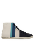Men's Multicolor Leather Mid Top Sneakers Shoes