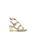 Women's Gold Calf Leather Bos Taurus Strap-On Sandals