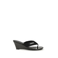 Women's Black Polyamide Wedge Sandals