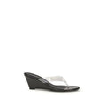 Women's Black Pvc Flip-Flop Sandals