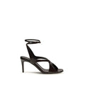 Women's Black Calf Leather Bos Taurus Strap-On Sandals