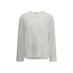 Women's White Silk Sweatshirt Clothing