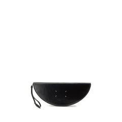 Women's Crinkled Calf Leather Clutch Black Bos