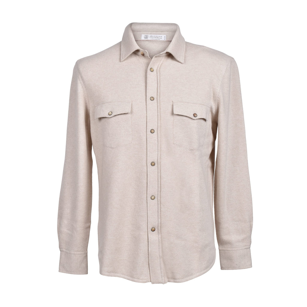 Beige Wool Dress Shirt