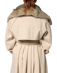 Women's Brown Fur Shoulder Collar Neck Wrap Scarf