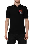 Men's Black Wool Logo Floral Short Sleeve T-Shirt Virgin
