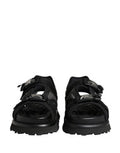Black Logo Detailed Men Chunky Sandals Shoes Leather