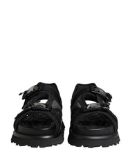 Black Logo Detailed Men Chunky Sandals Shoes Leather