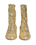 Women's Gold Sequined Short Boots Stretch Shoes Elastane Nylon Polyester