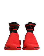 Women's Red Black Sorrento Socks Sneakers Shoes And