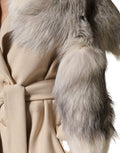Women's White Fox Fur Neck Wrap Warmer Winter Scarf