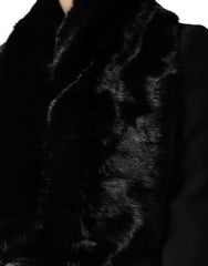 Women's Black Fur Shawl Neck Wrap Cover Collar Scarf