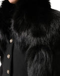 Women's Black Fox Fur Neck Wrap Warmer Winter Scarf