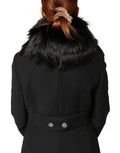Women's Silver Fox Fur Shoulder Collar Shawl Black