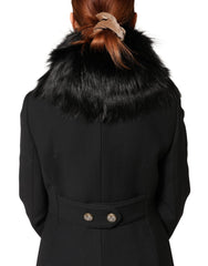 Women's Silver Fox Fur Shoulder Collar Shawl Black