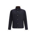 Men's Blue Elastane Coat Clothing