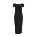 Women's Black Polyester Cocktail Dress