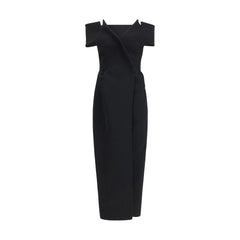Women's Black Polyester Cocktail Dress