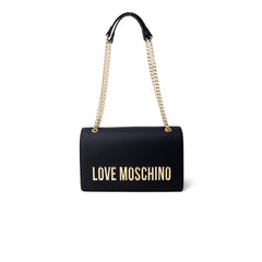 Women's Logo-Embossed Eco-Leather Shoulder Bag Black