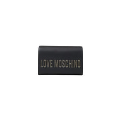 Women's Logo-Embossed Polyurethane Clutch Black