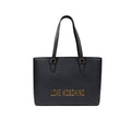 Women's Logo-Embossed Polyurethane Tote Black