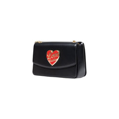 Women's Enamel Heart Logo Shoulder Bag Black Polyurethane