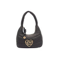 Women's Padded Nylon Shoulder Bag Black Polyurethane