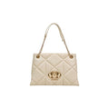 Women's Quilted Eco-Leather Shoulder Bag Beige