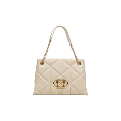 Women's Quilted Eco-Leather Shoulder Bag Beige