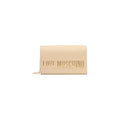 Women's Logo-Embossed Shoulder Bag Beige Polyurethane