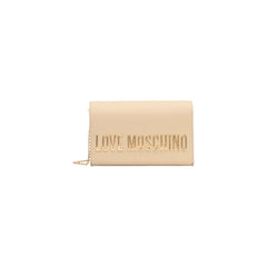 Women's Logo-Embossed Shoulder Bag Beige Polyurethane