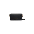 Women's Polyurethane Logo-Plaque Shoulder Bag Black