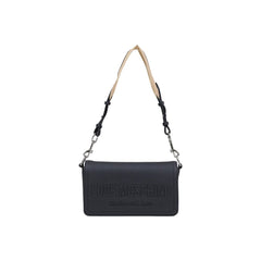 Women's Logo-Embossed Polyurethane Shoulder Bag Black Grs Certified