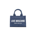 Women's Logo-Print Cotton Handbag Blue Polyester Viscose