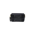 Women's Logo-Embossed Polyurethane Shoulder Bag Black