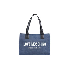Women's Logo-Embroidered Cotton Tote Blue Polyester Viscose
