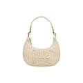 Women's Embossed Logo Shoulder Bag Cream Polyurethane