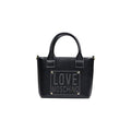 Women's Logo-Embellished Polyurethane Shoulder Bag Black