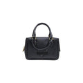 Women's Logo-Embossed Polyurethane Top Handle Bag Black