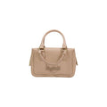 Women's Embossed Logo Top Handle Bag Beige Polyurethane