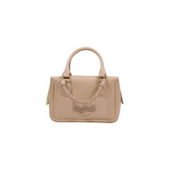 Women's Embossed Logo Top Handle Bag Beige Polyurethane